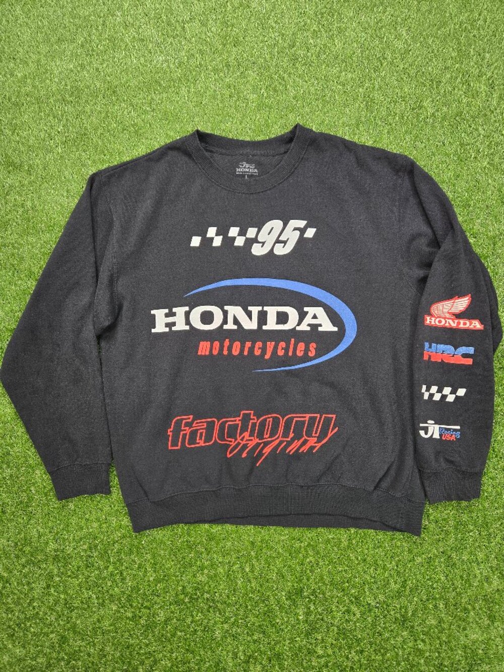 Honda Motorcycles Black Sweatshirt Large JT Racing Pullover Crewneck Motocross